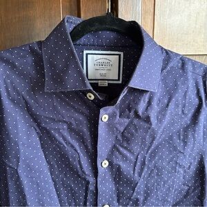 Charles Tyrwhitt Dark Blue Dotted Men's Shirt